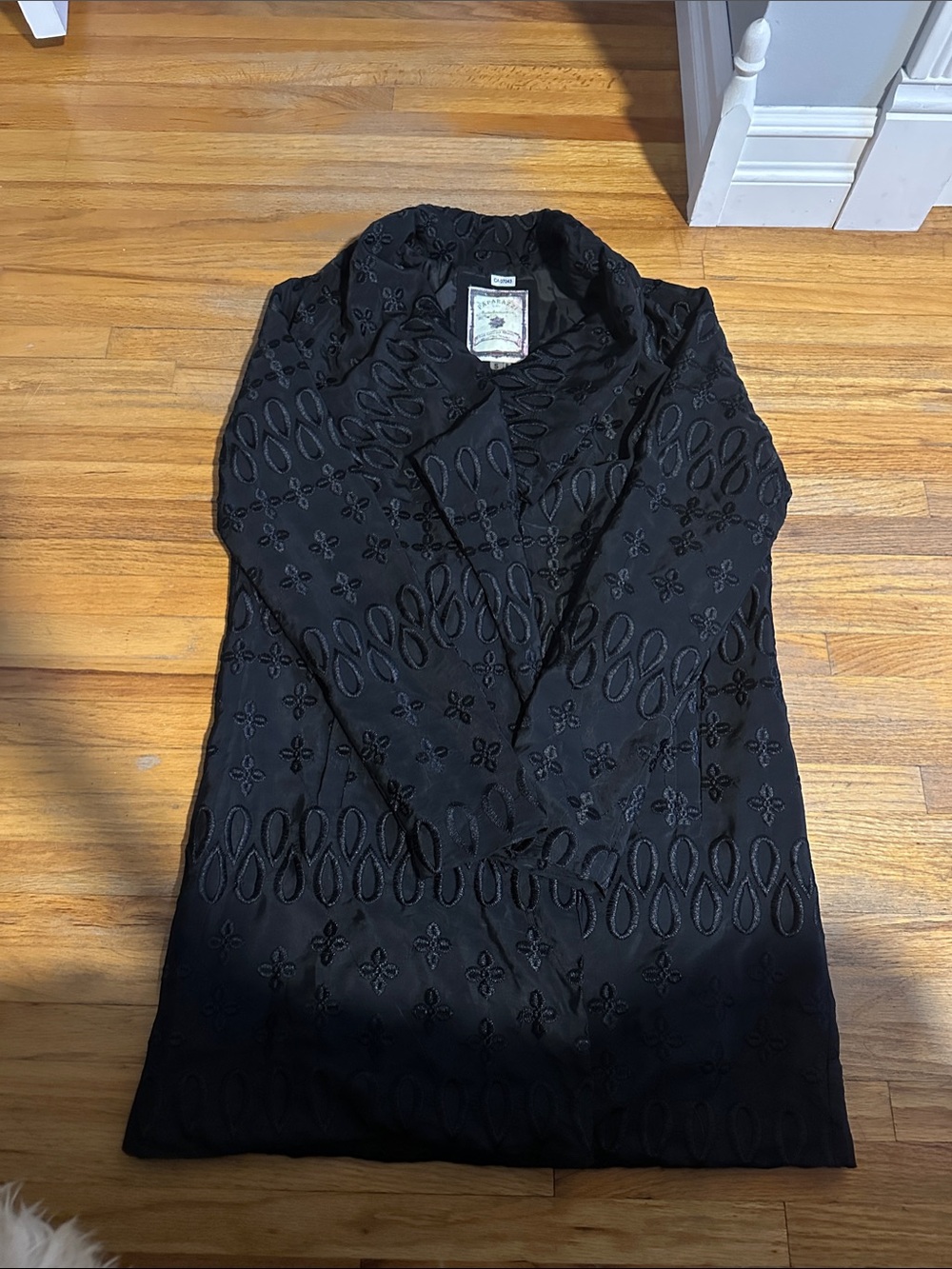 Paparazzi By Biz Premium Outerwear Black Embroidered Boho Jacket Small